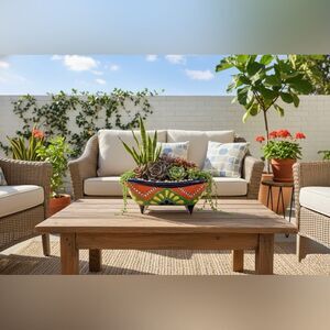 Talavera Planter Pot Hand-Painted Mexican Ceramic Indoor Outdoor Succulent Pot